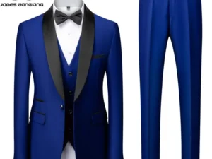 M-6XL Jacket Vest Pants Solid Color Men's Formal Business Office Suit Groom Wedding Dress Party Blazer Waistcoat Trousers Tuxedo
