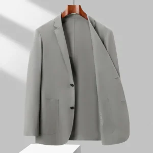 High-end suit men's Spring/Summer 2025 new business casual embossed seamless high-end feel ice silk suit sun-protective jacket - Image 4