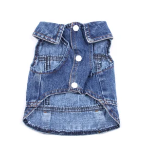 Pet Dog Jeans Jacket Denim Coats Holes Design Cat Puppy Vest Spring/Summer Apparel 3 Colors - Image 3