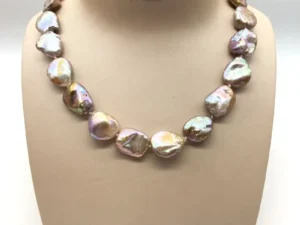 Golden Purple Pearl Necklace Keshi Irregular Square Baroque Style Natural Freshwater Cultured Pearls Special Jewelry
