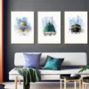 Abstract Islamic Mosque Dome Rock Temple Posters Modern Canvas Painting Wall Art Print Picture Living Room Interior Home Decor