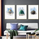 Abstract Islamic Mosque Dome Rock Temple Posters Modern Canvas Painting Wall Art Print Picture Living Room Interior Home Decor
