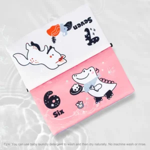 Baby Cloth Book with Distorting Mirror Soft Cartoon Parent-child Interactive Early Educational Montessori Toy for Children - Image 5