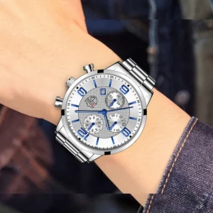reloj hombre Luxury Business Men Watchs Stainless Steel Quartz WristWatch Male Leather Calendar Luminous Clock relogio masculino - Image 7