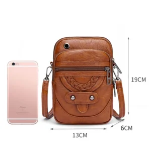 Multi-Functional Soft PU Leather Small Shoulder Bag For Women Vintage Crossbody Bag Cash Purse Cell phone Baga Handbag Purse - Image 6
