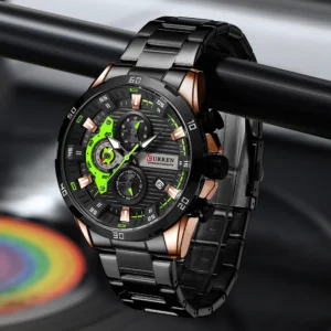 CURREN Stainless Steel Watches for Mens Creative Fashion Luminous Dial with Chronograph Clock Male Casual Wristwatches - Image 4
