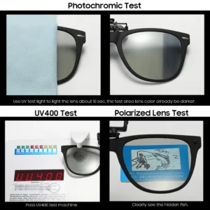 VIVIBEE Men Photochromic Polarized Lens Flip Up Clip on Sunglasses Women Driving Sun Glasses with Clips 2025 Trending Product - Image 4