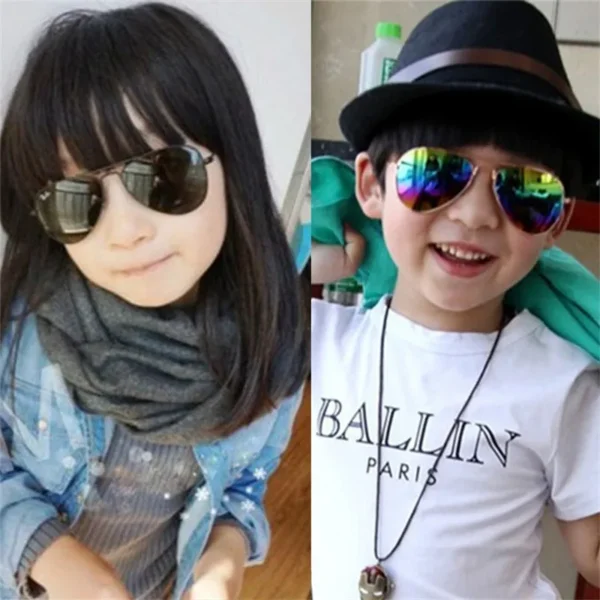 2019 Sunglasses new fashion baby kids boy girl Pilot sunglasses metal frame goggles glasses for kids children - Image 6