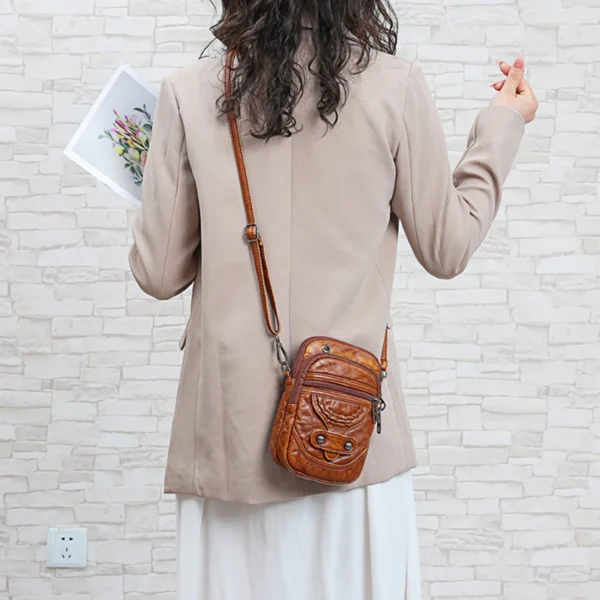Multi-Functional Soft PU Leather Small Shoulder Bag For Women Vintage Crossbody Bag Cash Purse Cell phone Baga Handbag Purse - Image 7