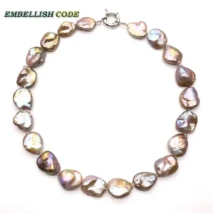 Golden Purple Pearl Necklace Keshi Irregular Square Baroque Style Natural Freshwater Cultured Pearls Special Jewelry - Image 3