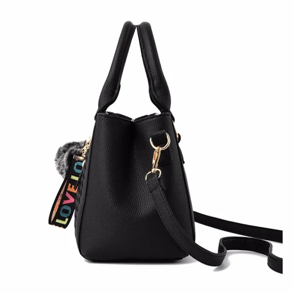 Embroidery Messenger Bags Women Leather Handbags Bags for Women Sac a Main Ladies hair ball Hand Bag - Image 3