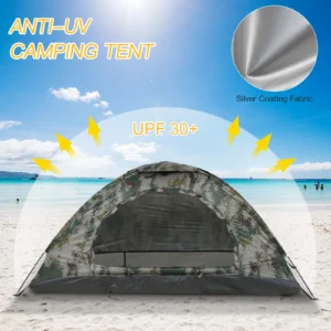 Tomshoo 1/2 Person Ultralight Camping Tent Single Layer Portable Hiking Tent Anti-UV Coating UPF 30+ for Outdoor Beach Fishing - Image 7