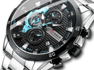 CURREN Stainless Steel Watches for Mens Creative Fashion Luminous Dial with Chronograph Clock Male Casual Wristwatches