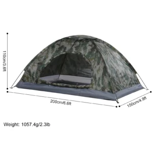 Tomshoo 1/2 Person Ultralight Camping Tent Single Layer Portable Hiking Tent Anti-UV Coating UPF 30+ for Outdoor Beach Fishing - Image 4