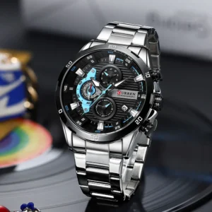 CURREN Stainless Steel Watches for Mens Creative Fashion Luminous Dial with Chronograph Clock Male Casual Wristwatches - Image 3
