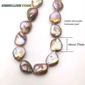 Golden Purple Pearl Necklace Keshi Irregular Square Baroque Style Natural Freshwater Cultured Pearls Special Jewelry - Image 7