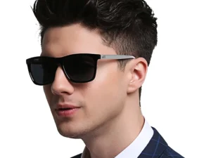 VIVIBEE Luxury Square Polarized Sunglasses Men Driving Blue Mirror Lens Classic Unisex Sun Glasses 2025 Trends Women Shades