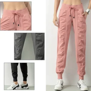 Women's Quick Drying Comfortable Drawstring Running Sports Jogging Pants with Two Side Pockets Sweatpants Gym Fitness Pants - Image 4