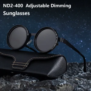ND2-400 9 Level Adjustable Dimming Polarized Sunglasses Men Women Fishing Punk Round Glasses Driving Eyeglasses ND Filter - Image 7