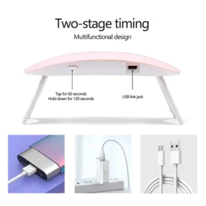 Foldable Nail Lamp 6w Uv Led Lamp For Nails Machine 6 Uv Leds Gel Nail Polish Dryer Lamp Manicure Tool Professional Equipme - Image 4