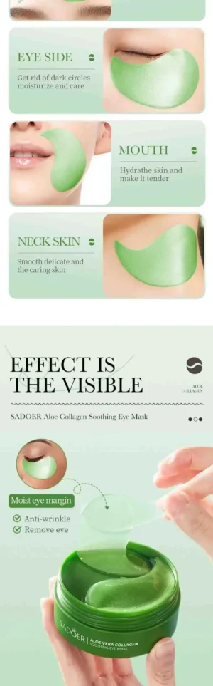 60pcs Aloe Vera Collagen Eye Mask Anti Dark Circles Eyes Bags Moisturizing Anti-Wrinkles Eye Patches Eyes Skin Care Products - Image 7