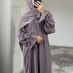 Ramadan Eid Plain Black Abaya Dubai Women drawstring Islam Muslim Maxi Kaftan Dress Kebaya Caftan Marocain Robe Femme Musulmane - Image 3