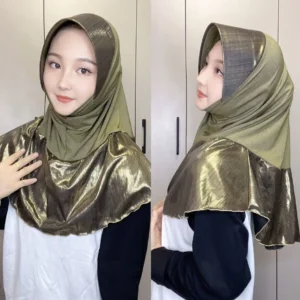 Splicing Color Turkish Dubai Muslim Women Hijab Wear Apparels - Image 6