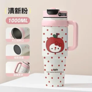 1000Ml Sanrio Hello Kitty Thermal Straw Cup Kawaii Large Capacity Insulated Cup Coffee Milk Cup Anime Cartoon Portable New Style - Image 7