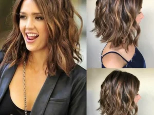 Women's Short Curly Wig European Style Mid Part Highlight Ombre Wig African Fashion Net Non-human Hair
