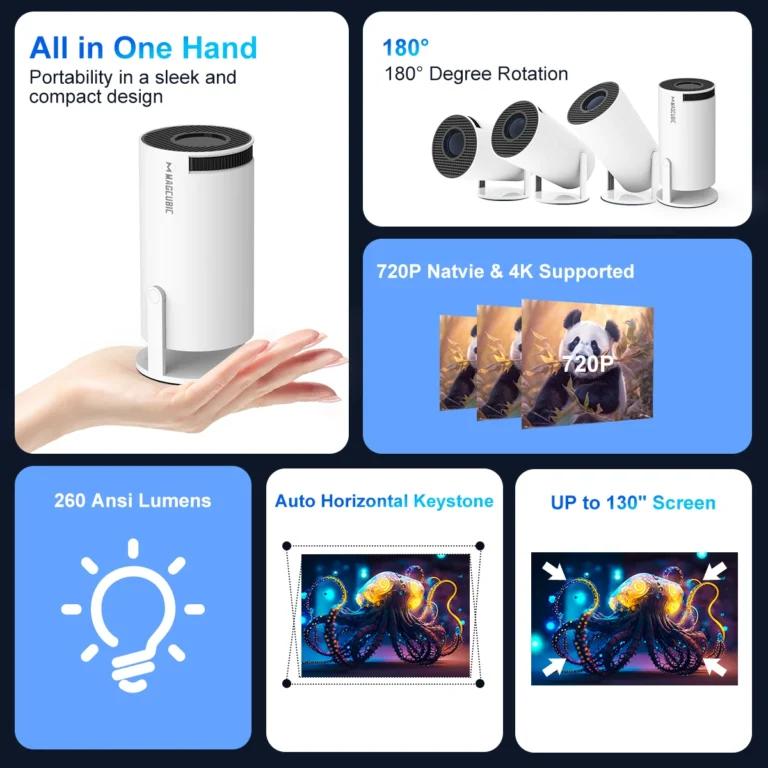 Magcubic Projector HY300 Pro 4K Android 11 Dual Wifi6 260ANSI Allwinner H713 BT5.0 1080P 1280*720P Home Cinema Outdoor Projetor - Image 3