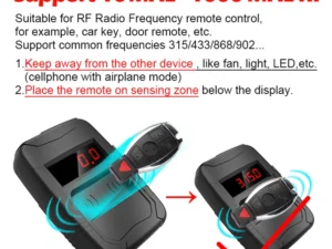 10MHZ to 1000MHZ Car Key Frequency Tester for 315,433,868,902MHZ, Door RF TV Infrared IR Remote Control Detector Diagnostic Tool
