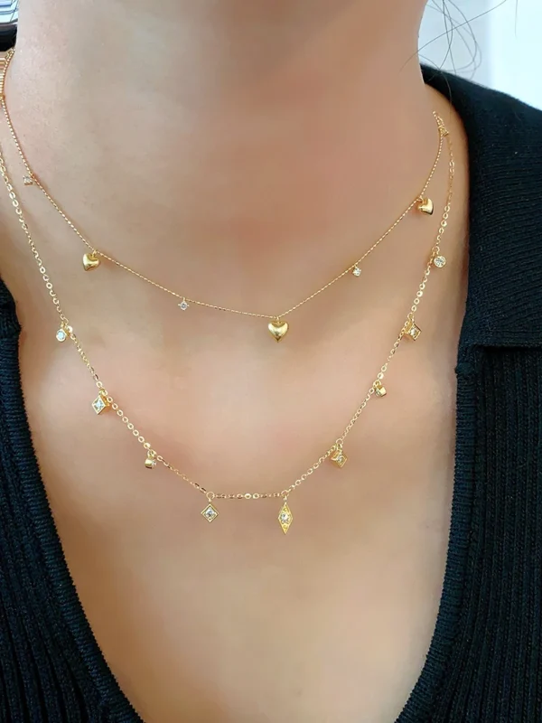 KUGG 100% 18K Yellow/Rose Gold Necklace Women 0.32carat Real Natural Diamond Necklace Fashion Design High Wedding Jewelry - Image 7