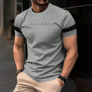 Simple Fashion Letters Striped Graphic T Shirts For Men Trend Summer Streetwear 3D Printed T-shirt Loose Streetwear Hip Hop Tees