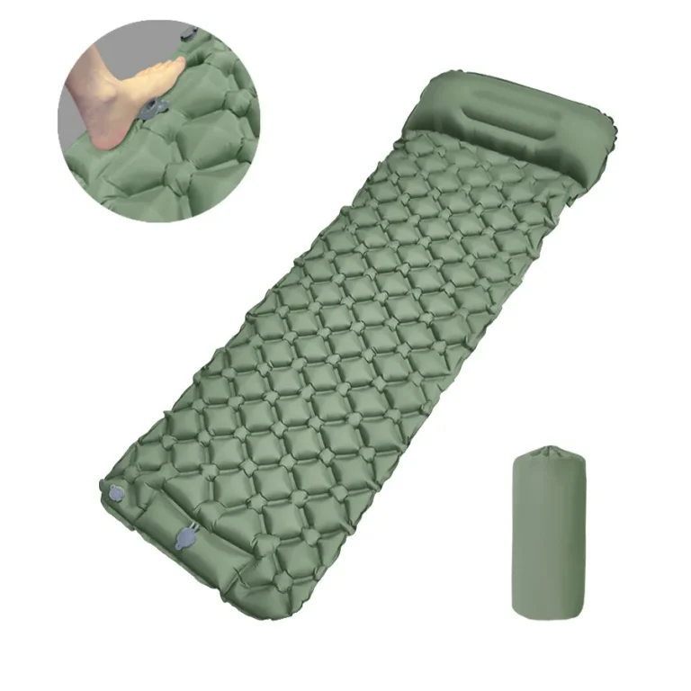 Camping Sleeping Pad, Ultralight Camping Mat with Pillow Built-in Foot Pump Ultralight Self-inflating Air Mattress for Hiking - Image 5