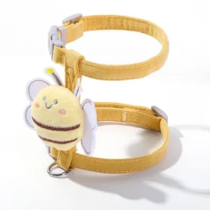 Cat Harness Leash Collar Set Adjustable Cartoon Bee Double Layer Dog Harness for Small Medium Pet Collar Leash Outdoor Walking - Image 6