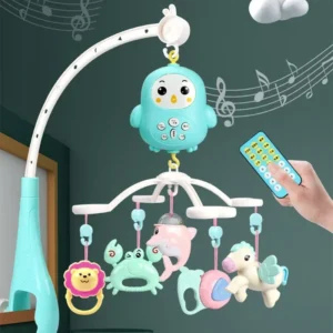 Baby Crib Mobile Rattle Toy For 0-12 Months Infant Rotating Musical Projector Night Light Bed Bell Educational For Newborn Gifts