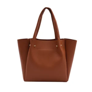 Fashionable PU Leather Tote Bag Women's Multi-purpose Shoulder Handbag Bucket Shape Soft Polyester Lining Zipper Closure - Image 6