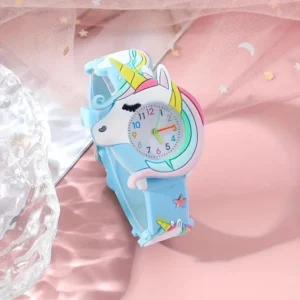 【Watch+Bracelet】Kegllect New Children's Cartoon Pattern Unicorn Silicone Bead Bracelet Set Student - Image 4