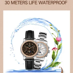 2024FORSINING Women Automatic Mechanical Fashion Luxury Wrist Watches Ladies Diamond Moon Phase Multifunctional Relogio Feminino - Image 5