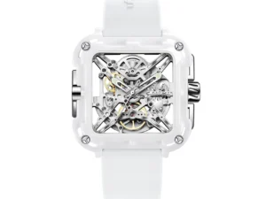 CIGA Design X Series Automatic Movement Couple Watches for Men Women White Ceramic Luminous Skeleton Mechanical Wristwatches