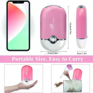 USB Rechargeable Portable Mini Fan Cooling Fan Bladeless Handheld Eyelash dryer Mini Handheld Fan Air Conditioning Blower - Image 4