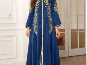 Eid Muslim Dress for Women Abaya Beading V Neck Lace-up Jalabiya Party Dresses Kaftan Vestidos Largos Long Robe Arab Dubai 2024