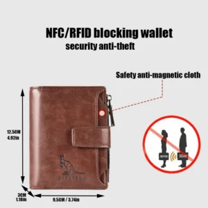 Leather Men's Wallet Luxury Short RFID Card Holder for Men Zipper Coin Purse Portable Male Wallets Billfold - Image 6