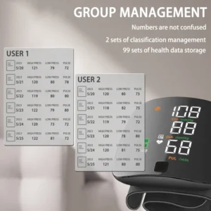 New LED Wrist Blood Pressure Monitor Rechargeable English Voice Broadcast Sphygmomanometer Tonometer BP Monitor - Image 3