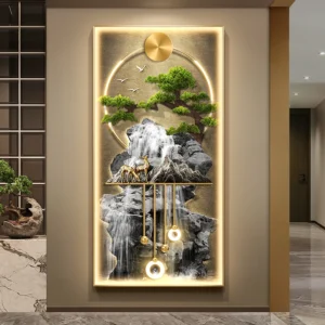 Led Flowing Water Prosperity Wall Lamps Are Suitable For Living Rooms, Bedrooms, Corridors And Room Decoration Lighting Hanging - Image 3