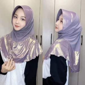 Splicing Color Turkish Dubai Muslim Women Hijab Wear Apparels - Image 4