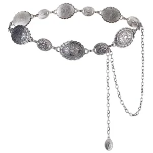 Metal Chain Belt for Women Cowgirl Western Country Chain Belts Adjustable Concho Belt for Sweaters Dresses Jeans - Image 7