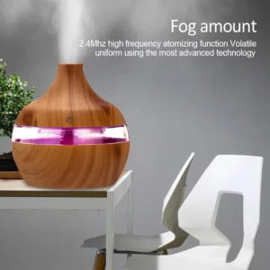 Humidifier Electric Aroma Air Diffuser Wood Ultrasonic Air Humidifier Essential Oil Aromatherapy Cool Mist Maker For Home 300ml - Image 3