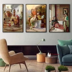 Old Arabs Living Landscape Poster Gustav Bauernfeind Islamic Art Canvas Painting Wall Pictures For Living Room Home Decor - Image 3