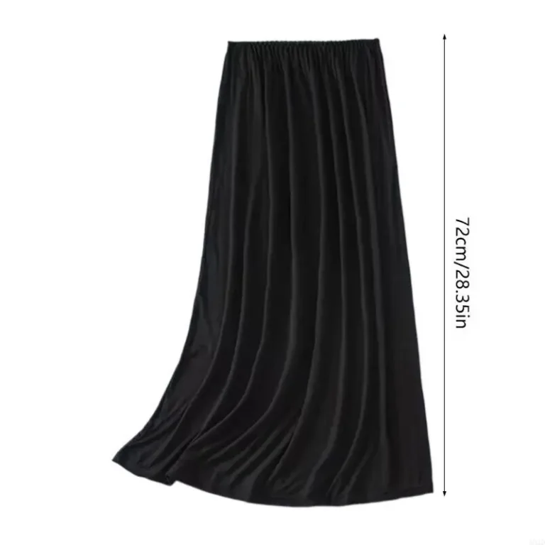 193D Elastic Waist Half Slips for Women Long Slip Under Dresses Invisible Underskirt - Image 7